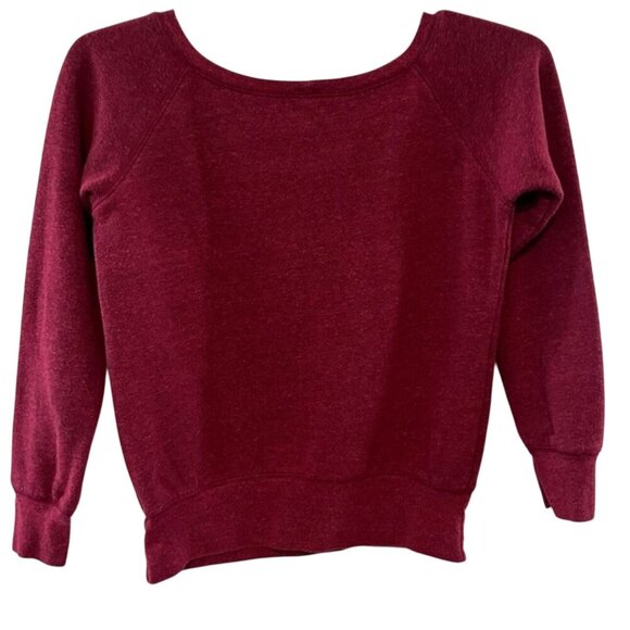 Bella+Canvas Womens Vegan Burgundy Sweatshirt Size S - Picture 3 of 7